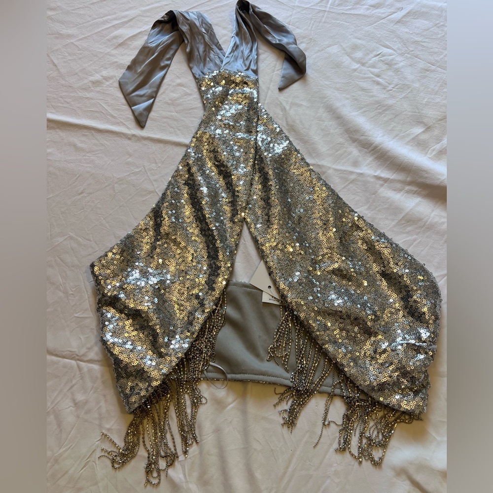 12th Tribe Metallic Sequin Fringe Top - Picture 2 of 4